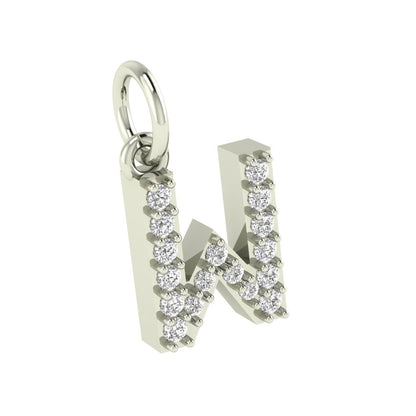 W alphabet moissanite charm