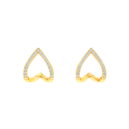 Angular Heart Moissanite Hoops