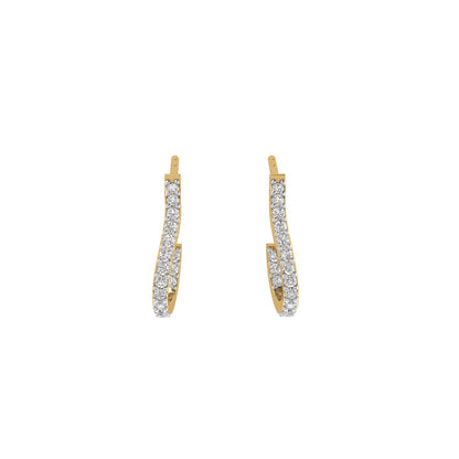 Wave Moissanite Huggies