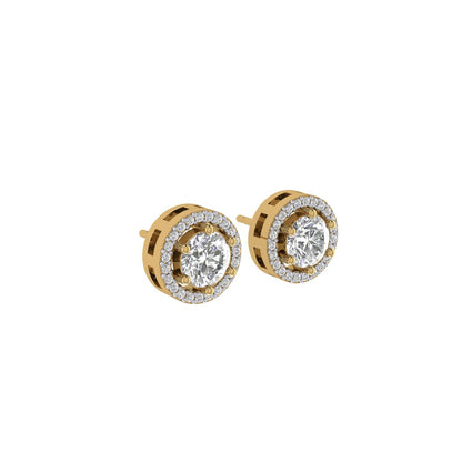 Solitaire Halo Moissanite Studs