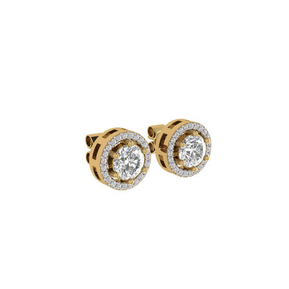 Solitaire Halo Moissanite Studs