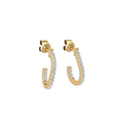 Wave Moissanite Huggies