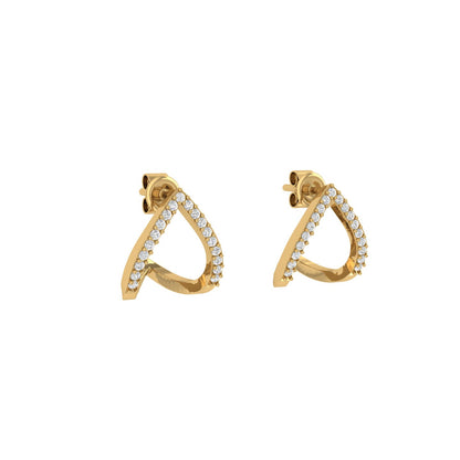 Angular Heart Moissanite Hoops