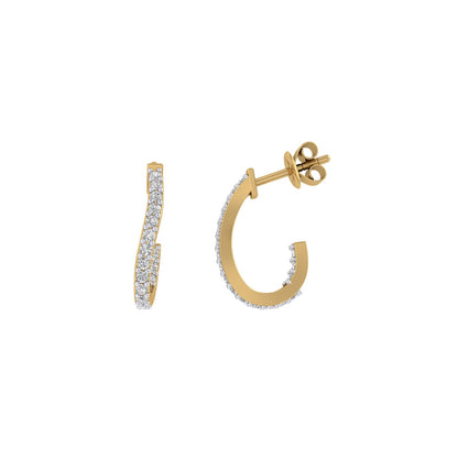 Wave Moissanite Huggies