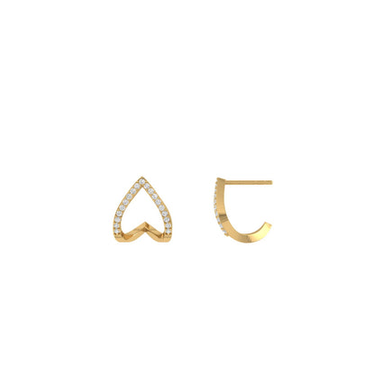 Angular Heart Moissanite Hoops