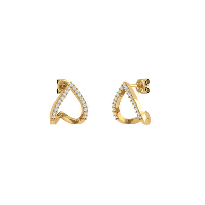 Angular Heart Moissanite Hoops