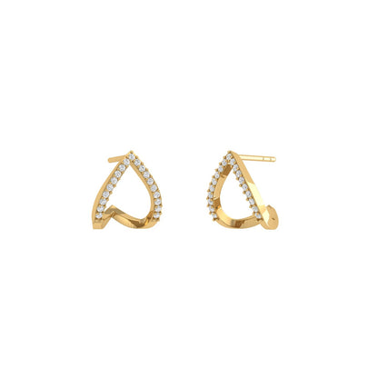 Angular Heart Moissanite Hoops