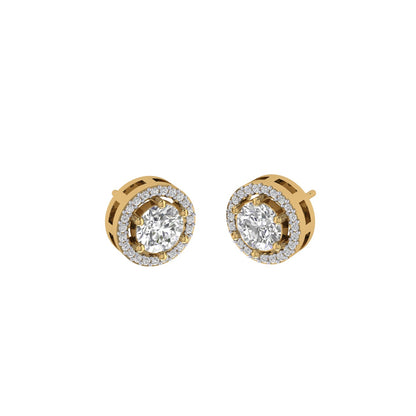 Solitaire Halo Moissanite Studs