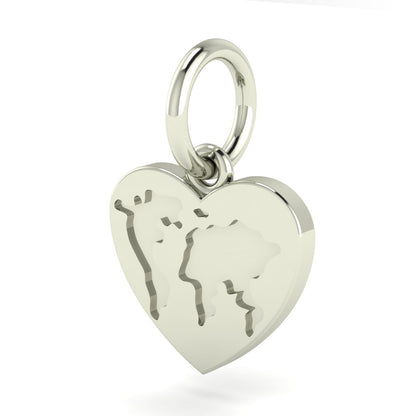 Heart map charm