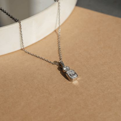 Two Stone Moissanite Pendant