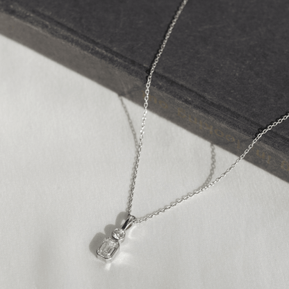 Two Stone Moissanite Pendant