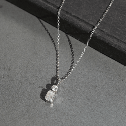Two Stone Moissanite Pendant