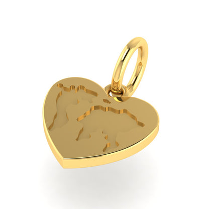 Heart map charm