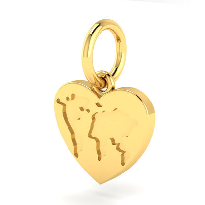 Heart map charm