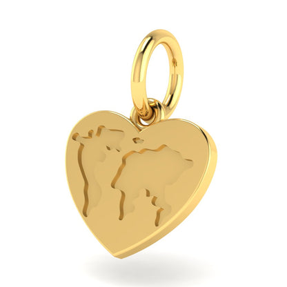 Heart map charm