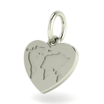 Heart map charm