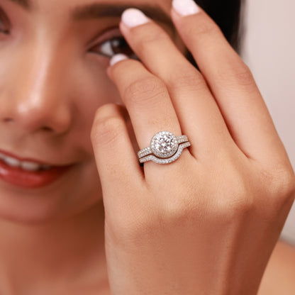 Classic Solitaire Moissanite Ring with jacket