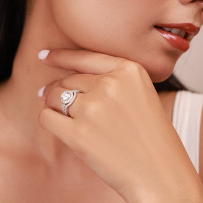 Classic Solitaire Moissanite Ring with jacket