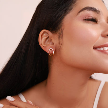 Angular Heart Moissanite Hoops