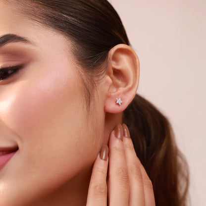 Tiny Star Moissanite Studs