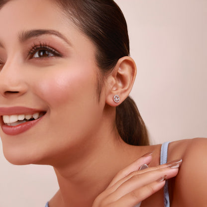 Smiley Moissanite Studs