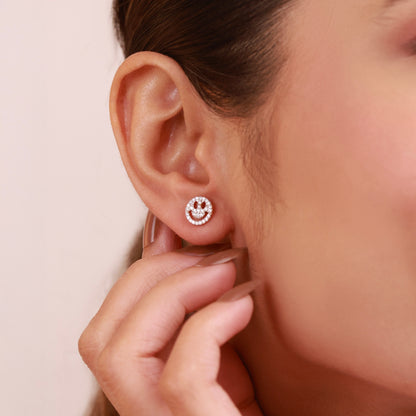 Smiley Moissanite Studs