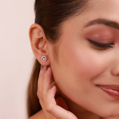 Smiley Moissanite Studs