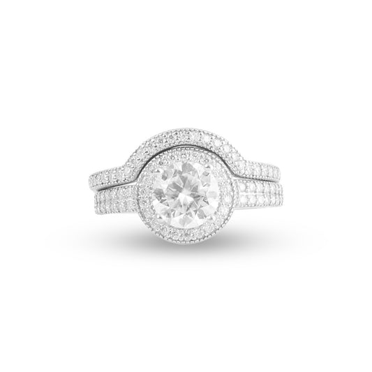 Classic Solitaire Moissanite Ring with jacket