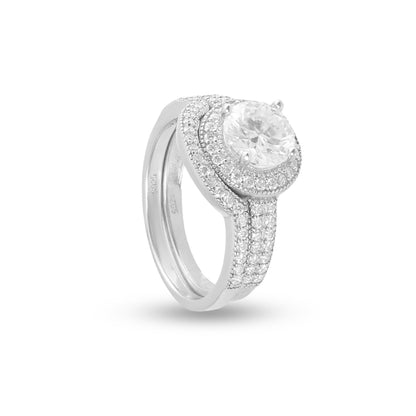 Classic Solitaire Moissanite Ring with jacket