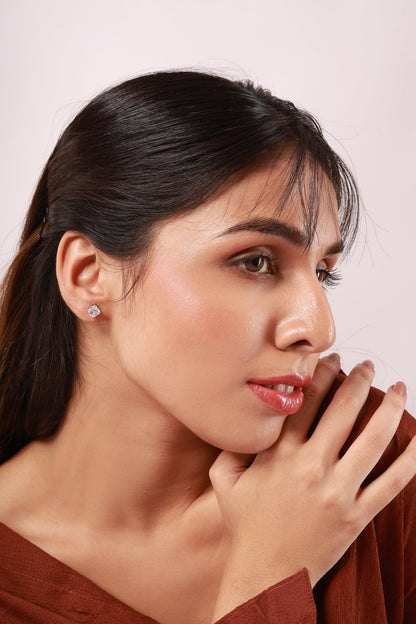 Princess Cut Moissanite Studs