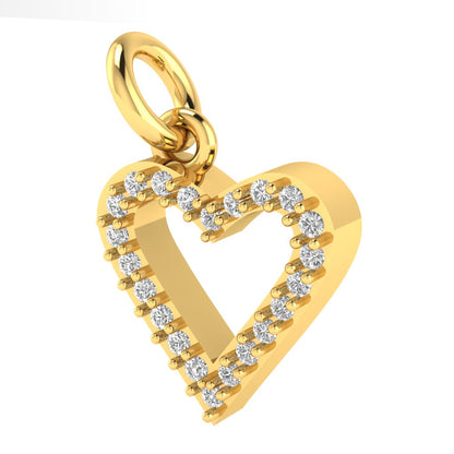 Heart moissanite charm