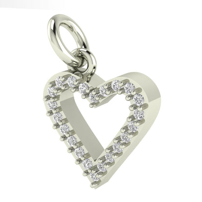 Heart moissanite charm