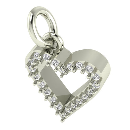 Heart moissanite charm