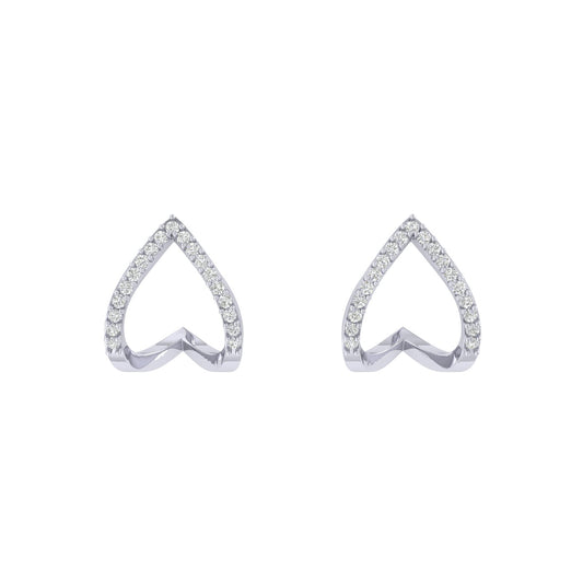 Angular Heart Moissanite Hoops