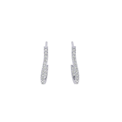 Wave Moissanite Huggies