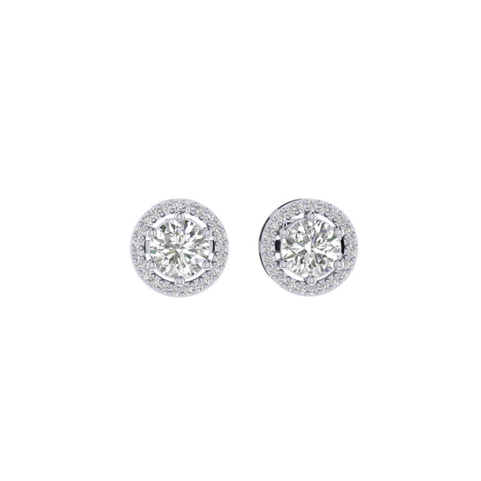 Solitaire Halo Moissanite Studs