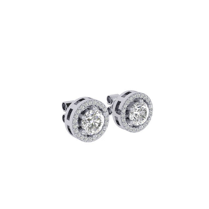 Solitaire Halo Moissanite Studs