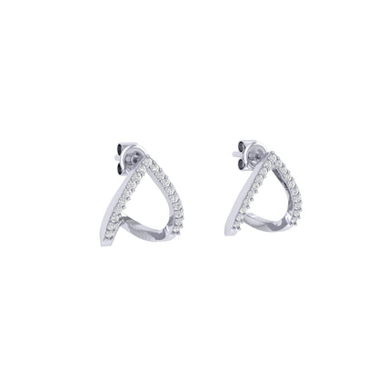 Angular Heart Moissanite Hoops