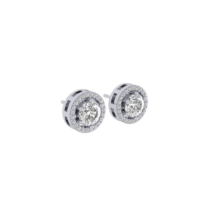 Solitaire Halo Moissanite Studs