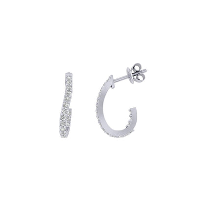 Wave Moissanite Huggies