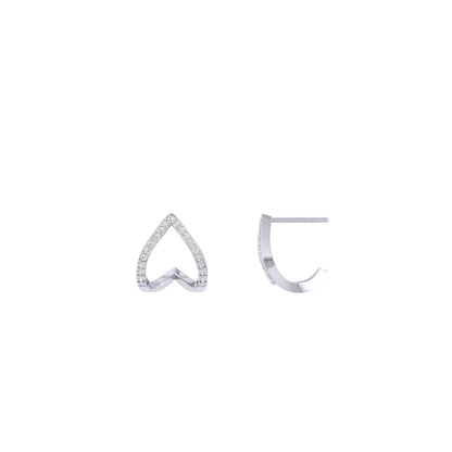 Angular Heart Moissanite Hoops