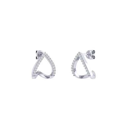Angular Heart Moissanite Hoops