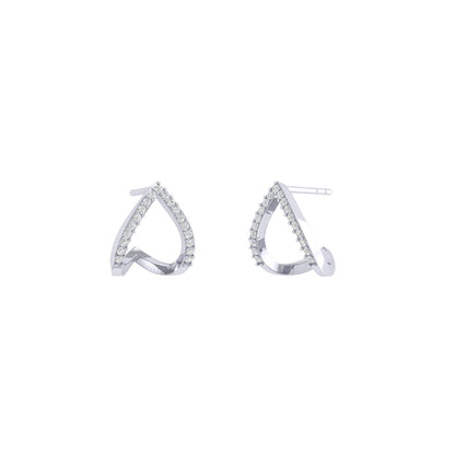 Angular Heart Moissanite Hoops