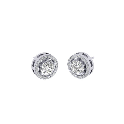 Solitaire Halo Moissanite Studs