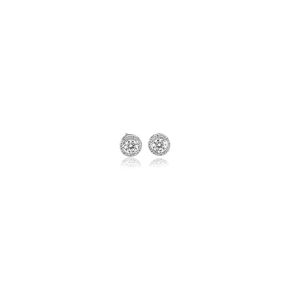 Solitaire Halo Moissanite Studs