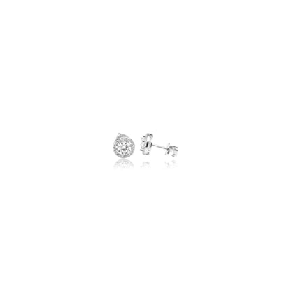 Solitaire Halo Moissanite Studs