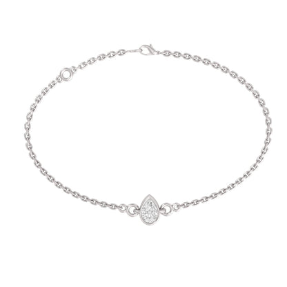 Solzen Pear Solitaire Moissanite Bracelet