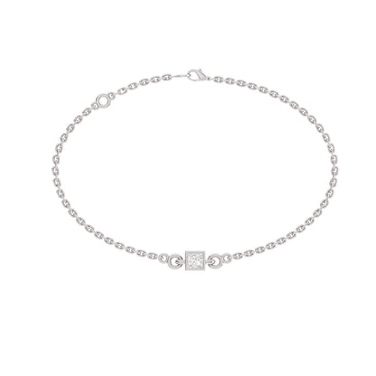 Radiantique Princess Solitaire Moissanite Bracelet
