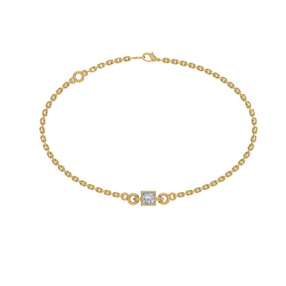 Radiantique Princess Solitaire Moissanite Bracelet