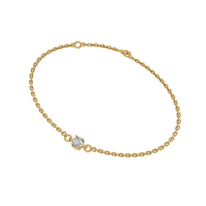 Glint Brillique Round Solitaire Moissanite Bracelet